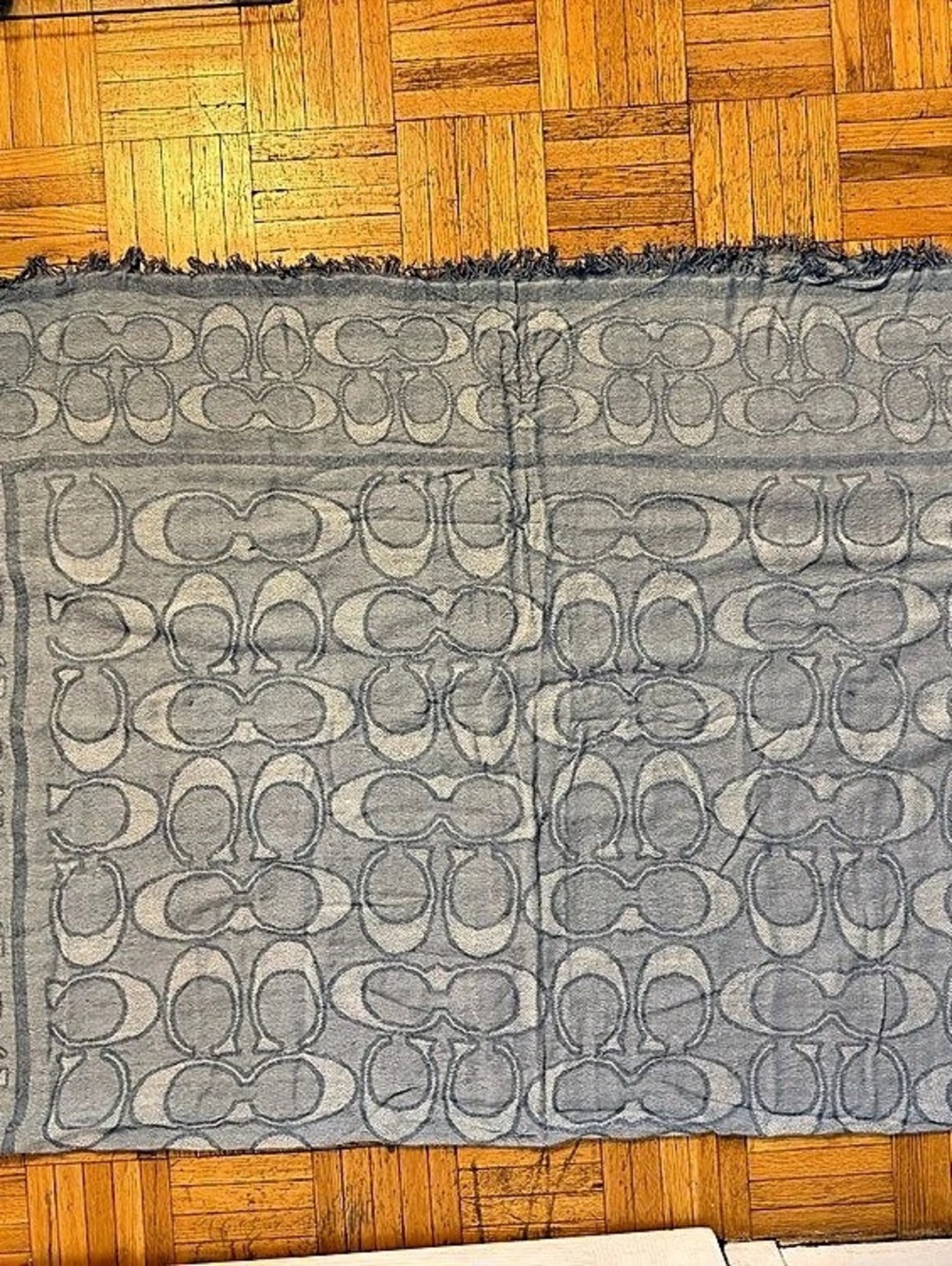 Coach Signature Wrap Women's Gray Monogram Scarf
